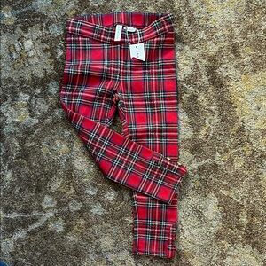 Janie and Jack Red Plaid Leggings